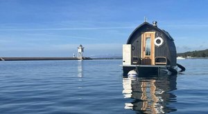 Relax In A Steamy Sauna While Floating On A Northern Minnesota Lake