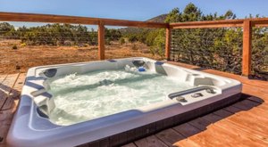 Get Away From It All At This Log Cabin With Its Own Hot Tub In Arizona