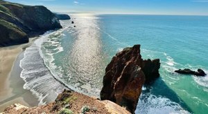 The Water Is A Brilliant Blue At Tennessee Beach, A Refreshing Roadside Stop In Northern California